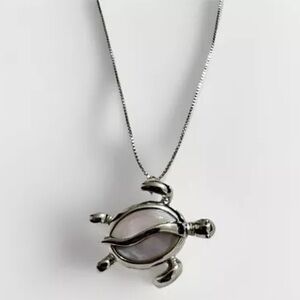 Sterling Silver 925 Sea Turtle Pendant Necklace 18” Italy